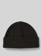Czapki męskie - Czapka beanie z szerokim brzegiem i wyhaftowanym logo - miniaturka - grafika 1