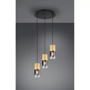 Trio Robin lampa wisząca 3-punktowa czarna/mosiądz 310630354 310630354 - Lampy sufitowe - miniaturka - grafika 1