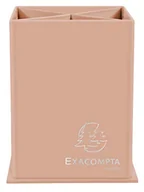 Przyborniki na biurko - Exacompta 67861D Organizer na długopisy Aquarel z bardzo mocnej tektury z 4 przegródkami, idealny do biura i szkoły, kolor pastelowy koralowy, organizer na biurko, przybornik - miniaturka - grafika 1