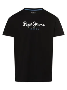Pepe Jeans Koszulka męska - Eggo N Mężczyźni Bawełna czarny nadruk, S - Koszulki męskie - miniaturka - grafika 1