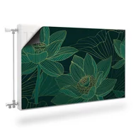 Dekoracje domu - MASKOWNICA Magnetyczna Na Kaloryfer Zielone KWIATY Lotosu 120cm x 60cm - miniaturka - grafika 1