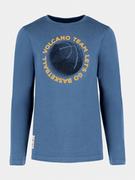 Koszulki dla chłopców - Niebieska chłopięca koszulka z długim rękawem, z nadrukiem koszykówka L-BALL JUNIOR - Volcano - miniaturka - grafika 1