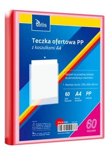 Teczka ofertowa PP 60 koszulek. A4 czerwona - Koszulki na dokumenty - miniaturka - grafika 1