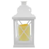 Pozostałe ozdoby ogrodowe - Latarenka LED świeca, ciepły biały 10 x 10 x 21 cm biały CORTINA POLAND - miniaturka - grafika 1