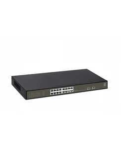 Levelone Ges 2118P Łącza Sieciowe Zarządzany L2 Gigabit Ethernet (10 100 1000) Obsługa Poe Czarny (GES2118P) - Pozostałe akcesoria sieciowe - miniaturka - grafika 1