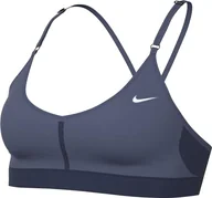 Biustonosze - Nike Damski biustonosz Df Indy z dekoltem w serek, dyfuzed Blue/Midnight Navy/Wh, XXL, Dyfuzor Blue/Midnight Navy/Wh, XXL - miniaturka - grafika 1