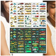 Zabawki kreatywne - Tatuaże Zmywalne Świecące w Ciemności Auta Koparki 10 Wzorów - miniaturka - grafika 1