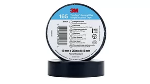 Taśma izolacyjna 19mm x 25m PVC Temflex 165 czarna 7100184810 - Taśmy izolacyjne i naprawcze - miniaturka - grafika 1