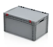 Pojemniki przemysłowe - B2B Partner Plastikowa skrzynka z wiekiem 600x400x335 mm 967200 - miniaturka - grafika 1