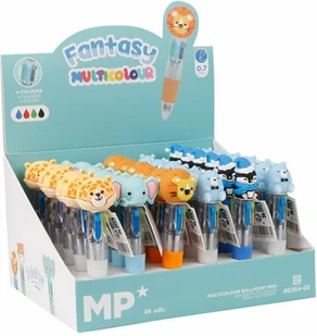 Długopis MINI 4w1 0.7mm Safari / Miś / Pingwin 36szt./opak PE354-03 - Długopisy - miniaturka - grafika 1