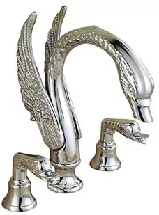 Bateria umywalkowa retro ERNA złota - srebrny - Baterie umywalkowe - miniaturka - grafika 1