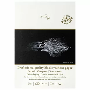 Czarny Blok Syntetyczny A3 155G 10Ark Smltart Pro - Podobrazia, bloki, papiery - miniaturka - grafika 1