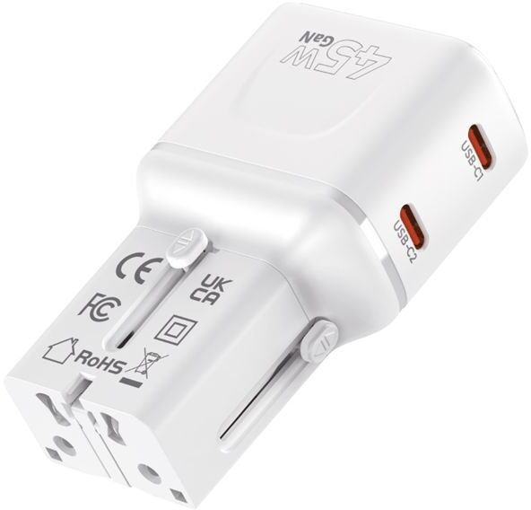 Mobile Origin 45W Travel Adapter, EU/US/UK/AU PW26, white MO-PW26-WHT
