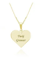 Wisiorki - Naszyjnik Serce Grawer - 24k złocenie - miniaturka - grafika 1