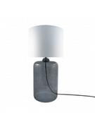 Lampy stojące - Zuma Line Abażurowa LAMPA stołowa AMARSA 5509WH stojąca LAMPKA szklana nocna biała grafitowa 5509WH - miniaturka - grafika 1