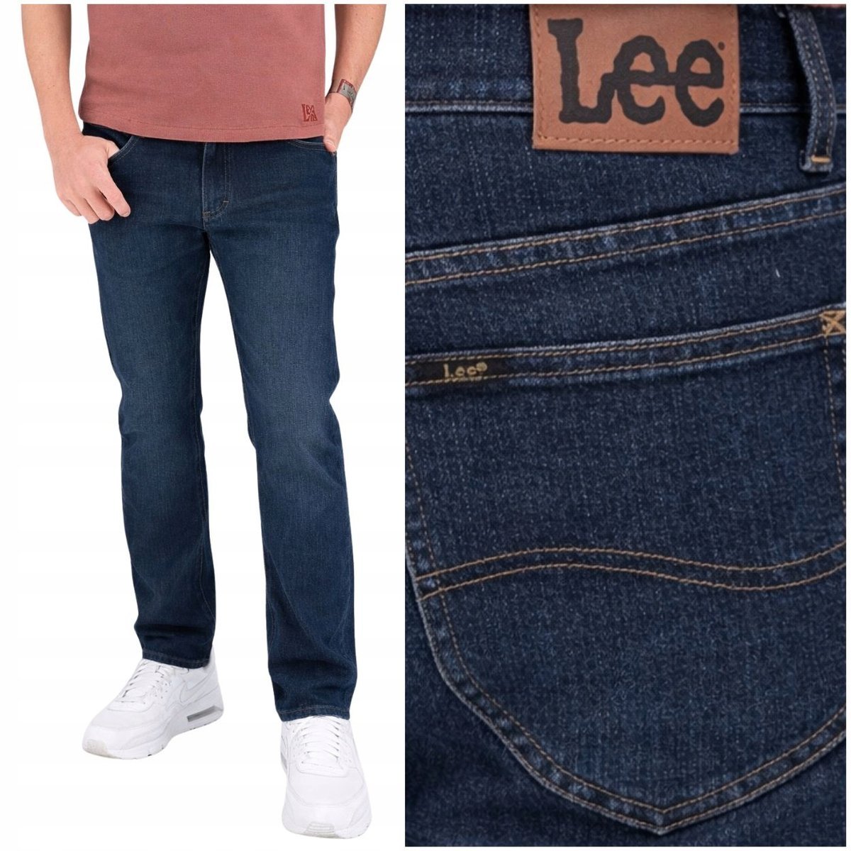 Lee X Slim wygodne dopasowane spodnie jeansowe elastyczny pas W33 L32