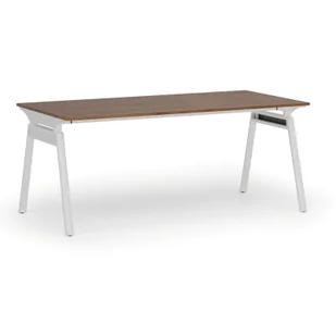 Biurko PRIMO SIGMA, 1800 x 900 mm, podstawa biała, orzech - Biurka - miniaturka - grafika 1