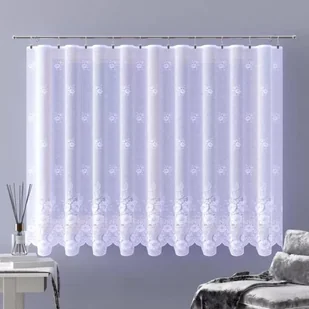 Firanka żakardowa gotowa Natasha na taśmie 300x180 cm biała - Firany - miniaturka - grafika 1