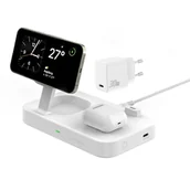 Ładowarki do telefonów - 4smarts Ład. indukcyjna Trident 2w1 + USB-C + ładowarka sieciowa 30W biała/white 540998 - miniaturka - grafika 1
