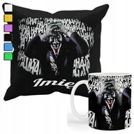 Gadżety dla niej i dla niego - ZESTAW KUBEK + PODUSZKA Z POSZEWKĄ- PREZENT DLA FANA JOKER BATMAN + IMIĘ - miniaturka - grafika 1