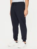 Spodnie sportowe męskie - Tommy Hilfiger Spodnie dresowe Terry MW0MW37236 Granatowy Regular Fit - miniaturka - grafika 1
