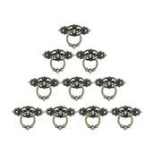 Zawiasy, okucia i inne akcesoria - 10 szt. klamek do szuflad w stylu vintage ze śrubami (65×46 mm), antyczny mosiężny pasek dekoracyjny do mebli kuchennych - miniaturka - grafika 1