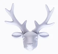 Ozdoby bożonarodzeniowe - Komplet 3 głów renifera białych, 20,5x20,5x8 cm - miniaturka - grafika 1