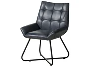 Krzesła - Krzesło Skórzane Iron Label #513 Skóra Naturalna I Metal 60X67X86 Cm B 8445 - miniaturka - grafika 1