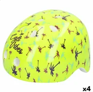 Kaski rowerowe - Dziecięcy kask rowerowy Colorbaby Neon Cali Vibes Yellow (4 sztuki) - miniaturka - grafika 1