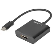 Adaptery i przejściówki - Lanberg Adapter USB CM HDMI F 15cm czarny (AD-UC-HD-01) - miniaturka - grafika 1