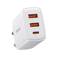 Akcesoria do tabletów i e-booków - Baseus Ładowarka  Ładowarka sieciowa Baseus Compact Quick Charger 2xUSB USB-C PD 3A 30W biała BSU2896WHT - miniaturka - grafika 1