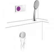Akcesoria hydrauliczne - Tres 9286573 9286573 ESPACIO Podtynkowy termostatyczny elektroniczny zestaw nawannowy SHOWER - miniaturka - grafika 1