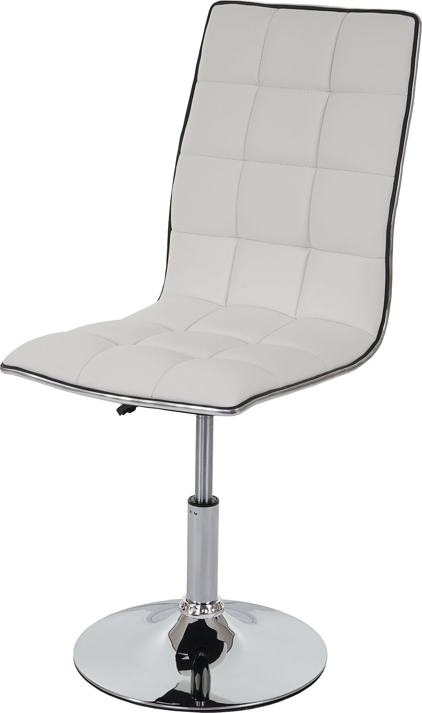 Krzesło do jadalni HWC-C41, krzesło kuchenne, obrotowe z regulacją wysokości, imitacja skóry ~ biały