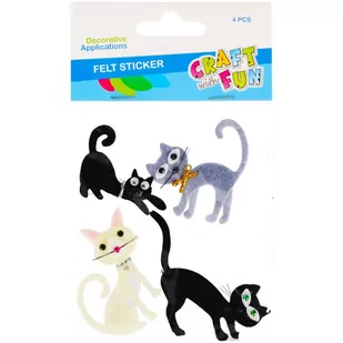Craft with Fun Ozdoba dekoracyjna filcowa samoprzylepna. Kotki 480890 - Zabawki kreatywne - miniaturka - grafika 1