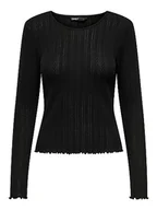 Koszulki i topy damskie - ONLCARLOTTA L/S Top JRS, czarny, XL - miniaturka - grafika 1