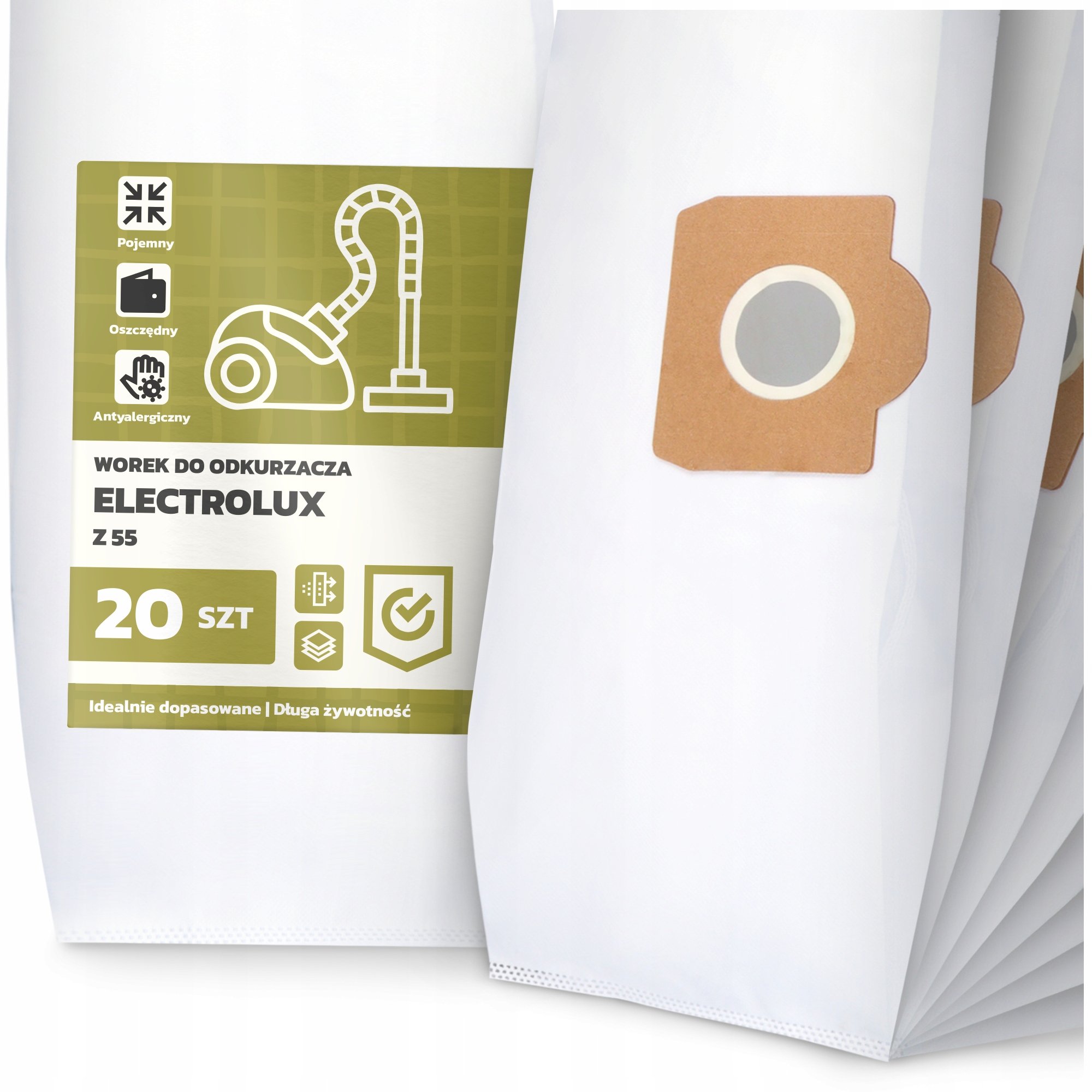 20x Worek do Odkurzacza Electrolux Z 55 Syntetyczny Pojemny Odporny Worki
