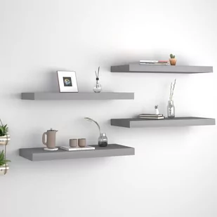 vidaXL vidaXL Półki ścienne, 4 szt., szare, 60x23,5x3,8 cm, MDF - Półki do salonu - miniaturka - grafika 1