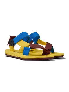 Sandały męskie - Camper Sandały "Sail GP" w kolorze niebiesko-żółto-brązowym - grafika 1