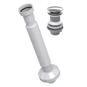 Syfony - Syfon umywalkowy Universal spust klik-klak bez przelewu, czyszczony z góry, duży grzybek nierdzewny - miniaturka - grafika 1