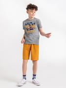 Spodnie i spodenki dla chłopców - Żółte krótkie spodenki chłopięce N-BERT JUNIOR - Volcano - miniaturka - grafika 1