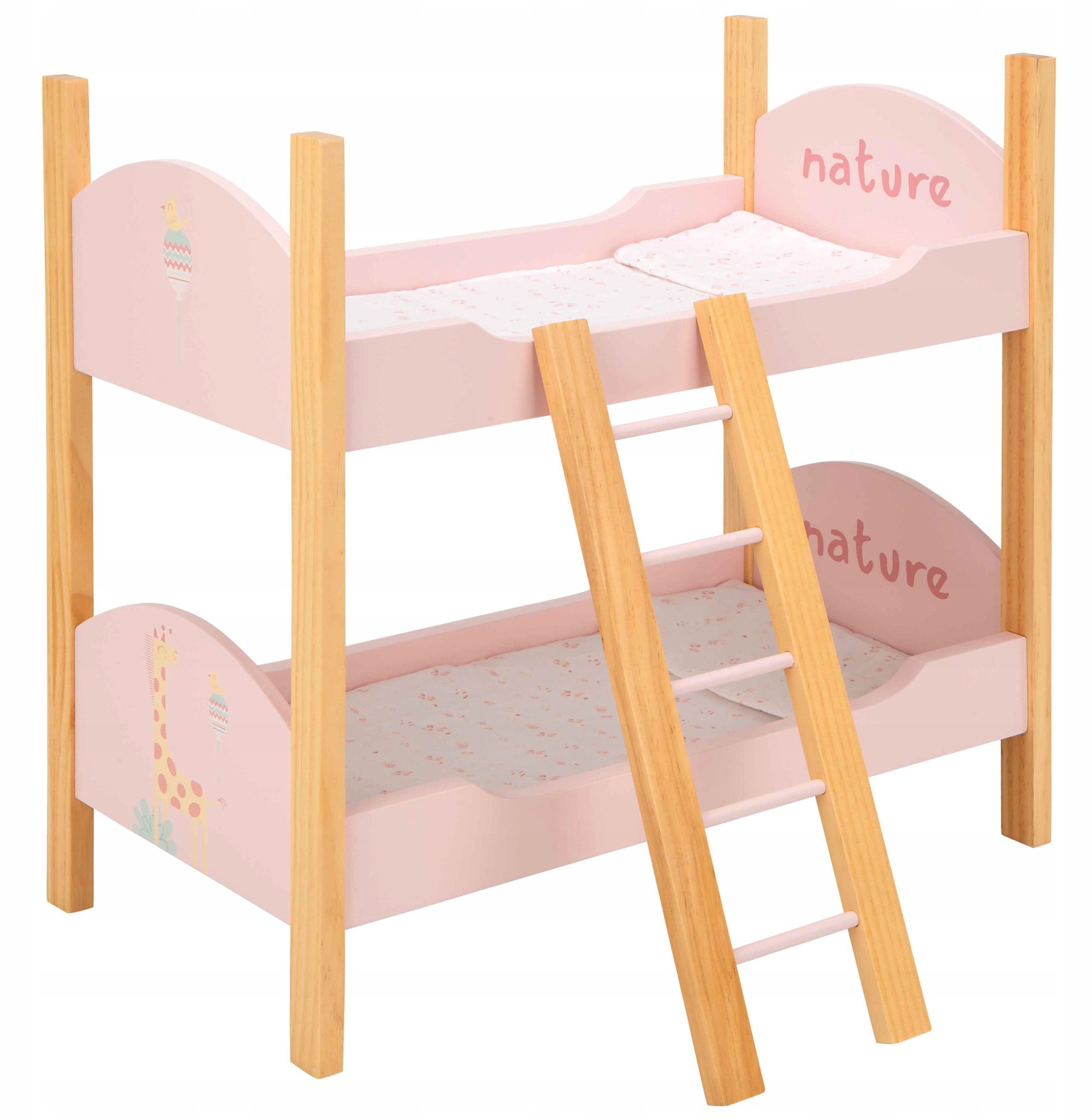 Łóżko piętrowe dla lalek Arias z drabinką i pościelą 45 cm