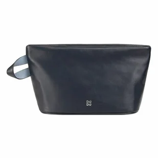 DuDu Fuerteventura kosmetyczka skórzana 28 cm navy - Kosmetyczki, organizery i kuferki - miniaturka - grafika 1