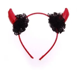 Opaska Rogi Diabła Czarno Czerwone - Dodatki do strojów karnawałowych - miniaturka - grafika 1