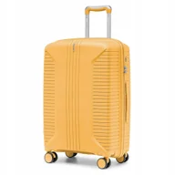 Walizki - PUCCINI Walizka Średnia Podróżna Na Kółkach PP Twarda Żółta PP027B-6 - miniaturka - grafika 1