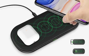 Podwójna szybka ładowarka bezprzewodowa Choetech T535 (biała) - Ładowarki do telefonów - miniaturka - grafika 10