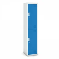 Szafki BHP - B2B Partner Szafka szatniowa dwudrzwiowa, 1800 x 380 x 450 mm, szara/niebieska, 1+1 GRATIS 485025 - miniaturka - grafika 1