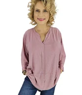 Bluzki damskie - Elegancka koszula Tunika oversize Brokatowa z dłuższym tyłem NEVADA-46/48 - miniaturka - grafika 1