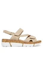 Sandały damskie - Rieker Sandały V2366-60 Beżowy - miniaturka - grafika 1