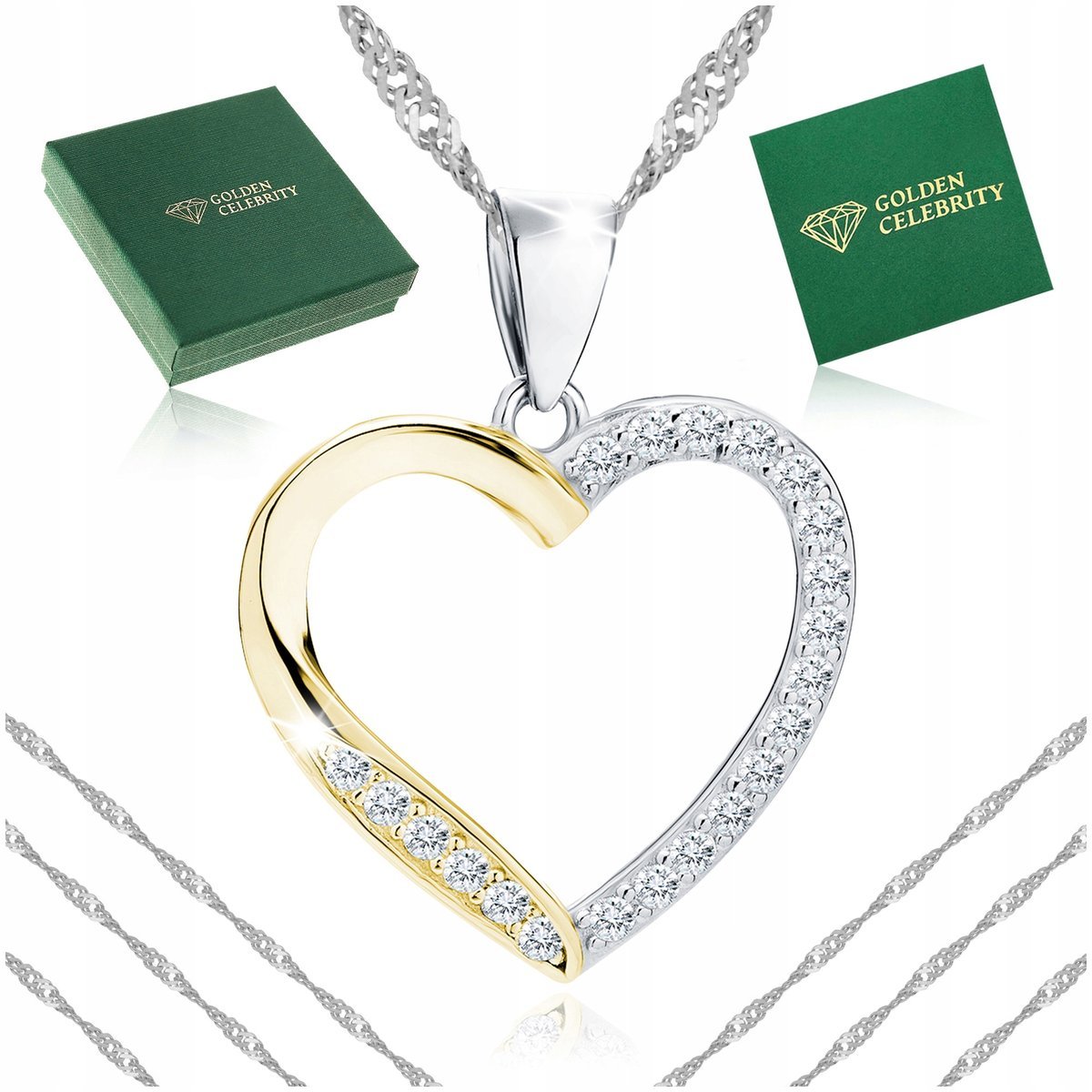 Piękny Srebrny Naszyjnik Serce 925 Prezent Na Urodziny Dla Babci+Dedykacja