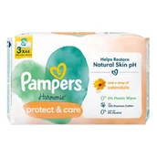 Chusteczki nawilżane - Pampers Harmonie Protect&Care Chusteczki nawilżane 3x44szt. - miniaturka - grafika 1